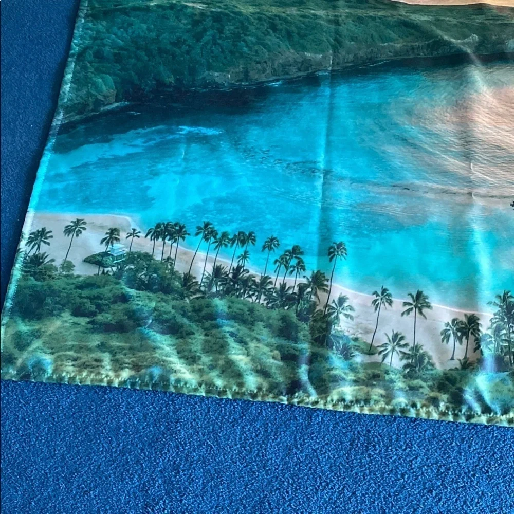 Party Summer Backdrop Tropical Beach 80x60 Background Blue Sea & Birthdays